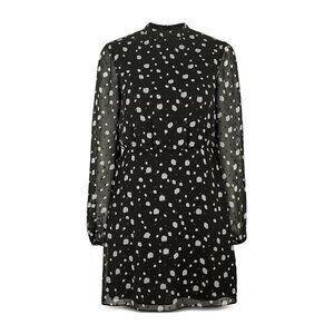 Womens Size 14 Ted Baker Black Floelle Crepe Polka Dot Tunic Mini Dress
